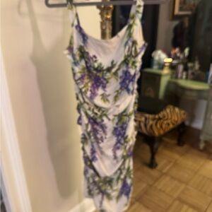 Dolce & Gabbana White and Purple Floral Mini Dress